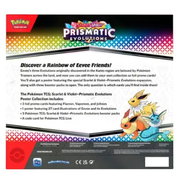 New! Pokemon TCG Scarlet & Violet 8.5 Prismatic Evolutions Poster Collection - Picture 3 of 13